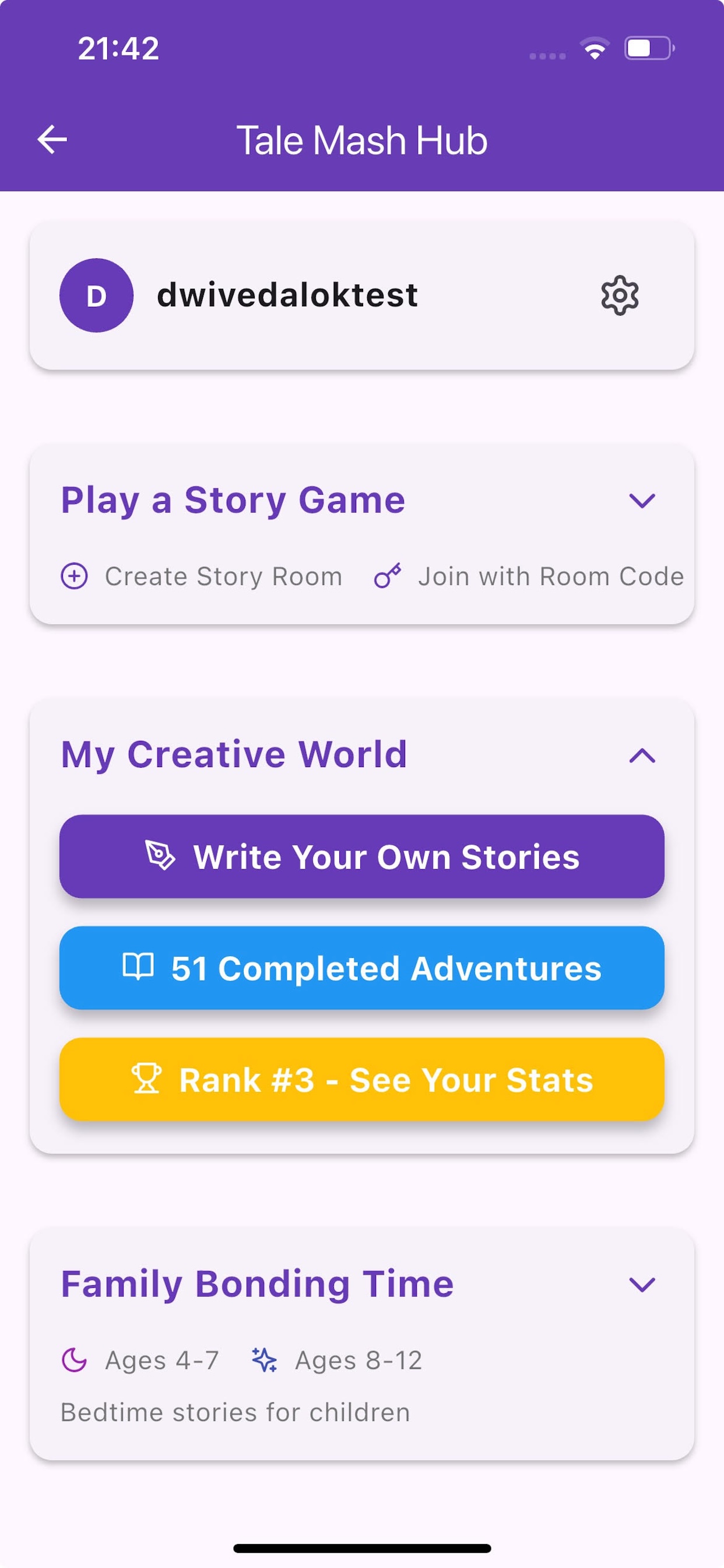 Tale Mash Hub Dashboard
