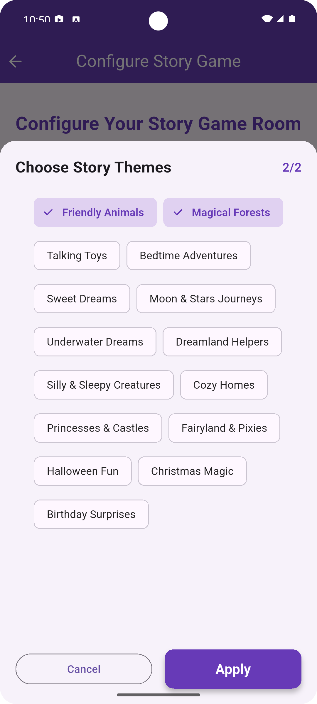 Goodnight Stories Themes